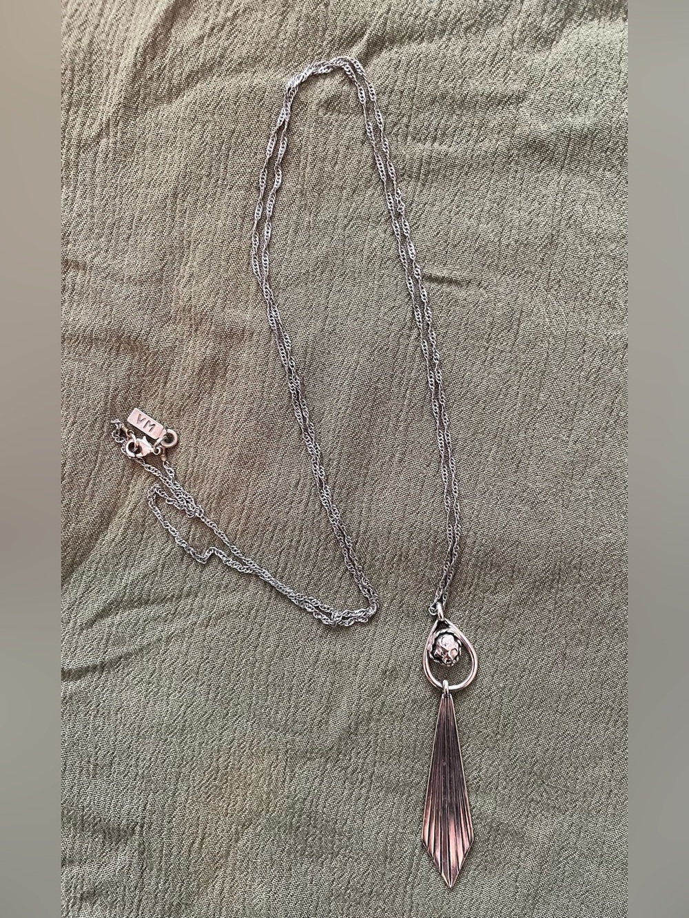 Vanessa Mooney Silver-Tone Teardrop Pendant Necklace with Tassel